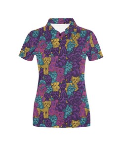 Yorkshire Terriers Print Design Women's Polo Shirt 3D Polo Shirt A4