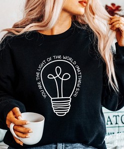 You Are the Light of the World Christian T-Shirt with Inspirational Quote