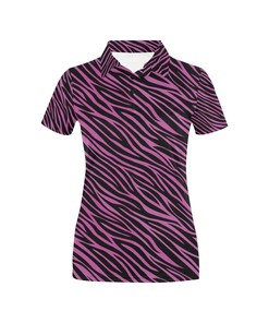 Zebra Pink Print Design Women's Polo Shirt