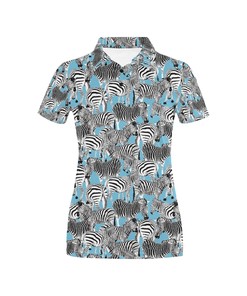 Zebra Print Design Women's Polo Shirt 3D Polo Shirt