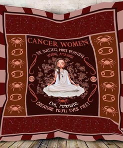 Zodiac Sign Cancer Personalized Blanket Quilt Bedding Set - Great for Bedroom Decor and Family Gifts