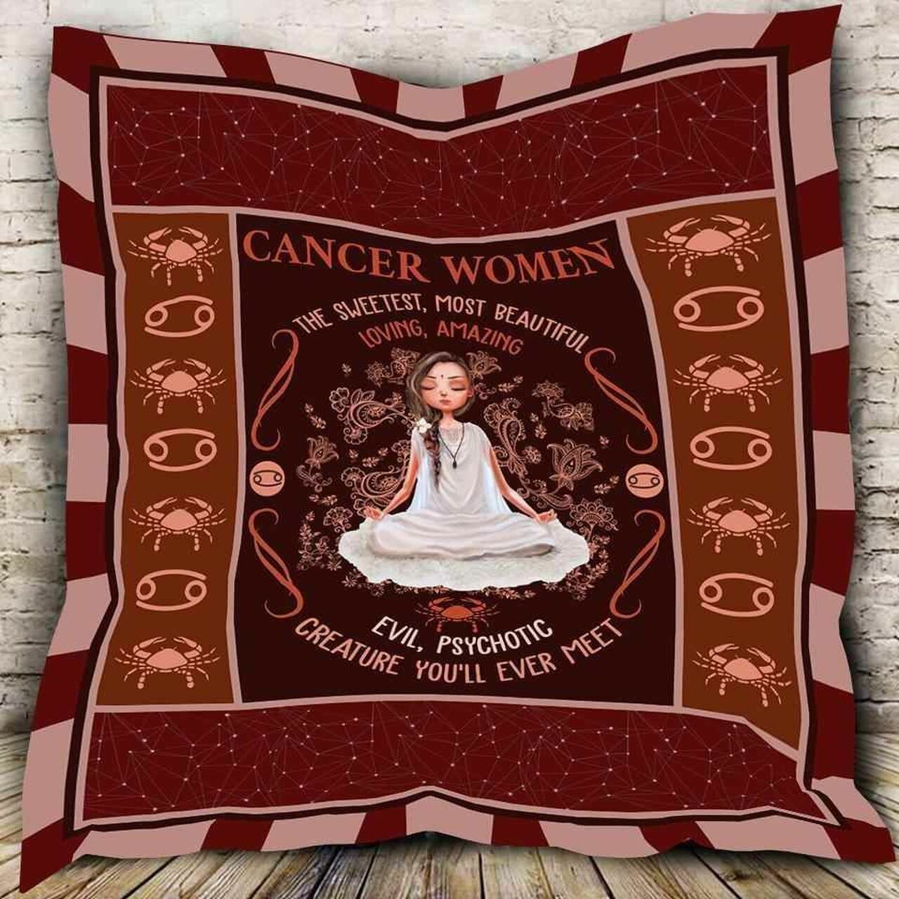 Zodiac Sign Cancer Personalized Blanket Quilt Bedding Set - Great for Bedroom Decor and Family Gifts