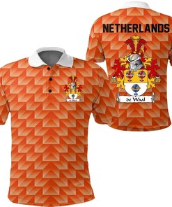 de Wolf Netherlands Polo Shirt - Dutch Family Crest - 1988 Holland Classic Retro Style