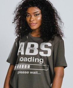 Abs Loading Please Wait Workout Shirt, Inspirational Quote Tee, Fitness Gym Motivation Tee