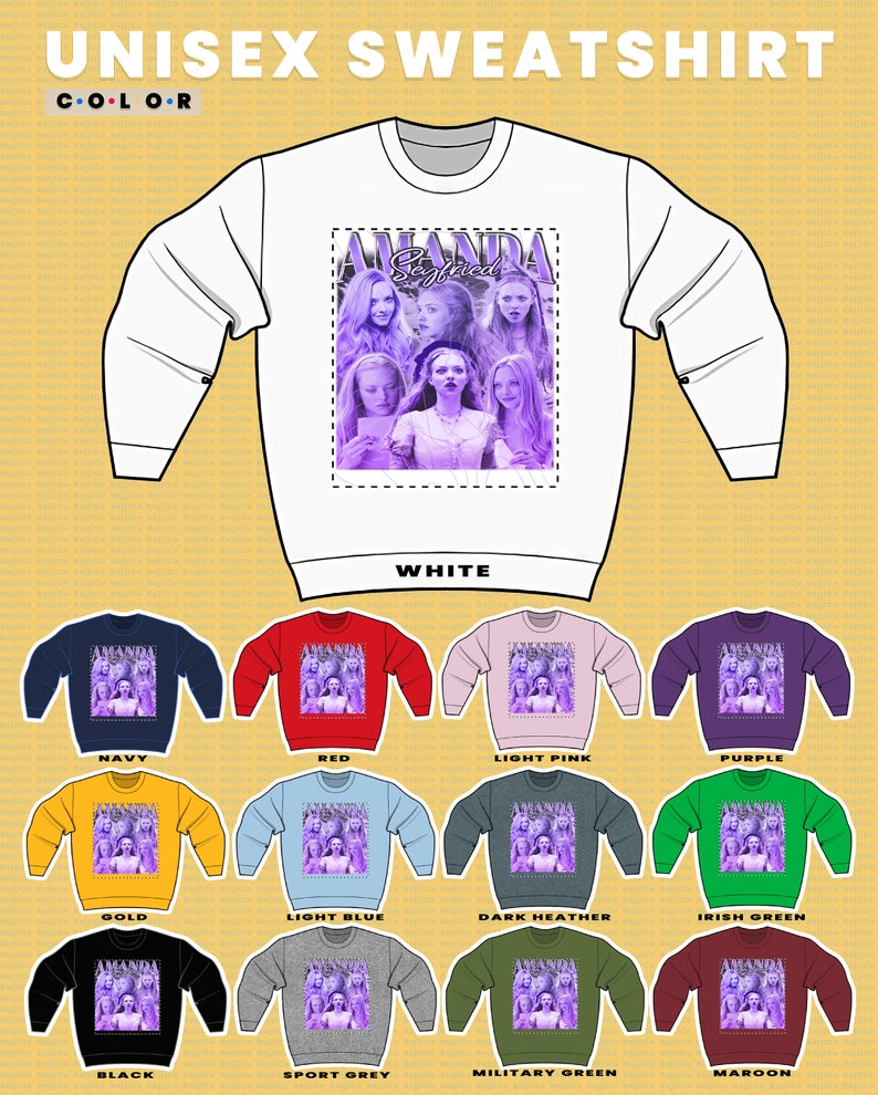 Amanda Seyfried Tribute Sweatshirt - Vintage American Actress Sweater for Fans of Mean Girls - Image 3
