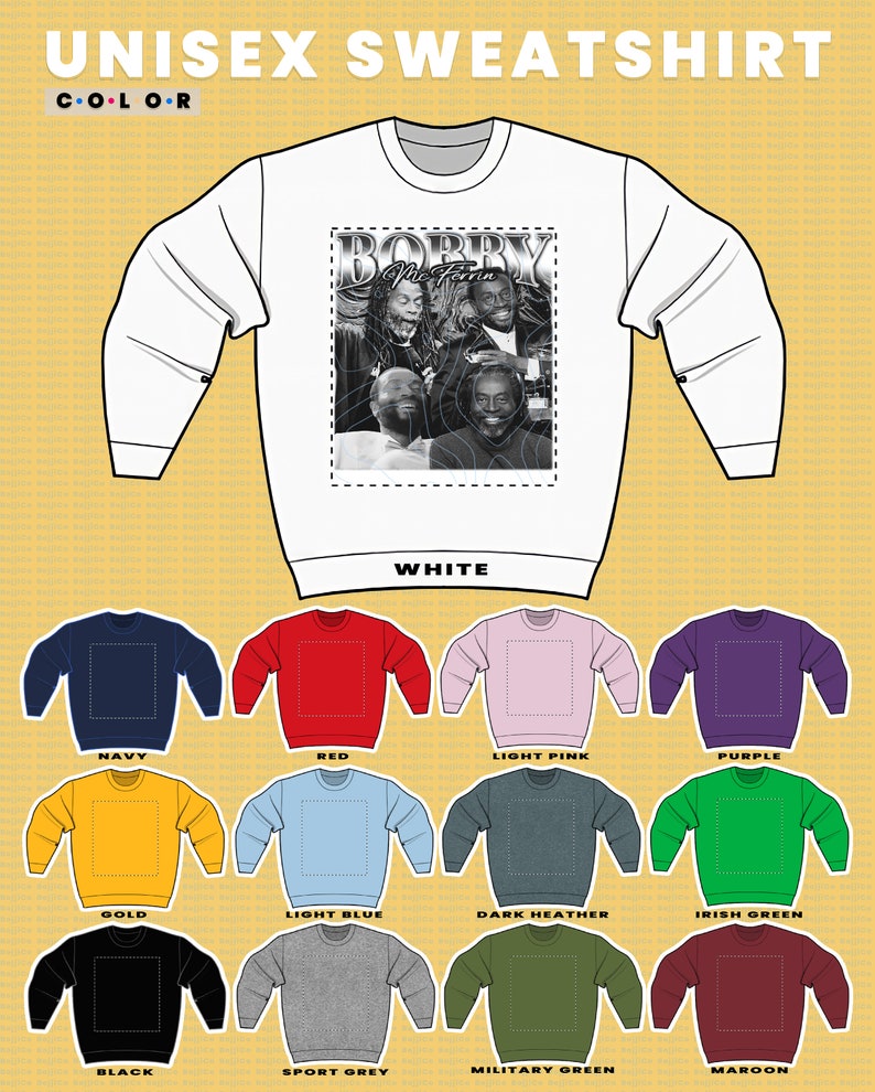 American Folk and Jazz Artist Bobby McFerriin Sweatshirt - Classic Gift for Fans - Image 3