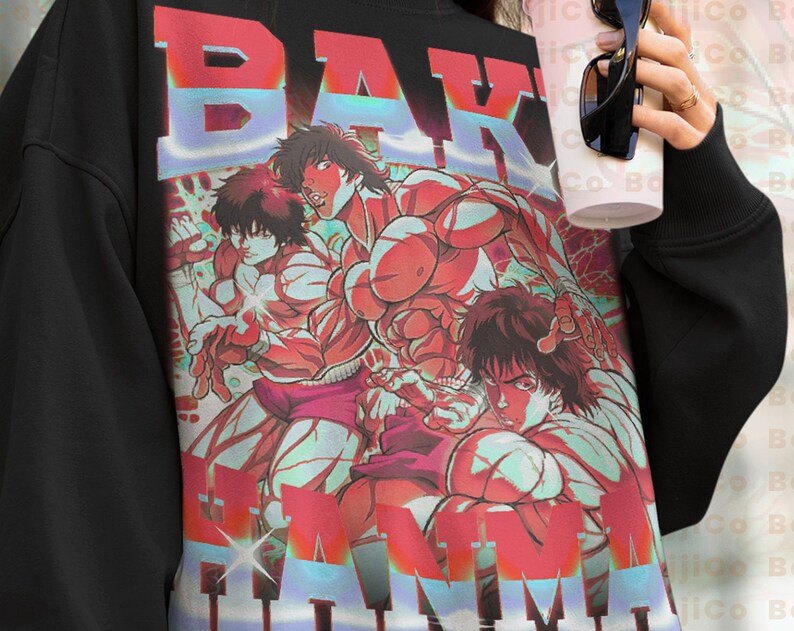 Baki Hanma Boxing Tee, Vintage Manga Shirt, Grappler Homage Sweatshirt - Image 2