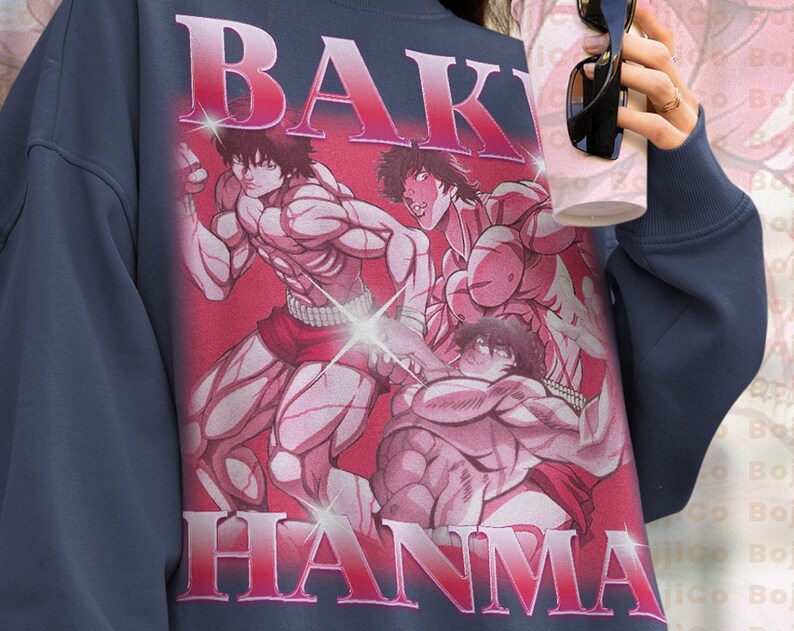 Baki Hanma Vintage Hoodie, Retro 90s Grappler Sweatshirt, Anime Fan Tee - Image 2