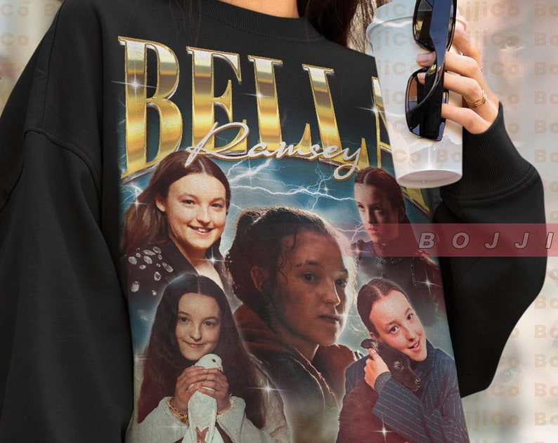 Bella Ramsey Retro 90s Hoodie, Homage Sweatshirt, English Actress Fan Tee - Image 2