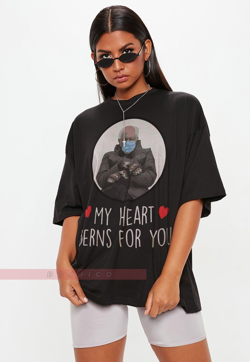 Bernie Sanders Valentine's Shirt, My Heart Berns For You Tee, Funny Couple Gift, Meme Tshirt, Gift For Her