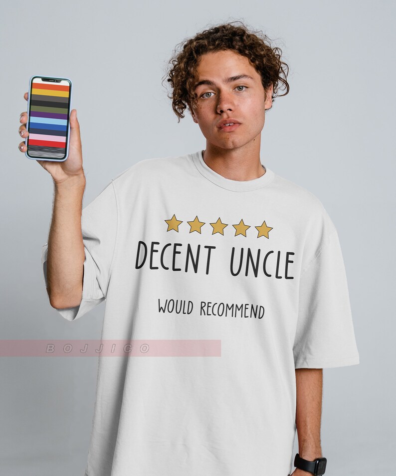 Best Uncle Ever Shirt for the Best Uncle In The World - Decent 5 Star Uncle Unisex Tee - Image 3