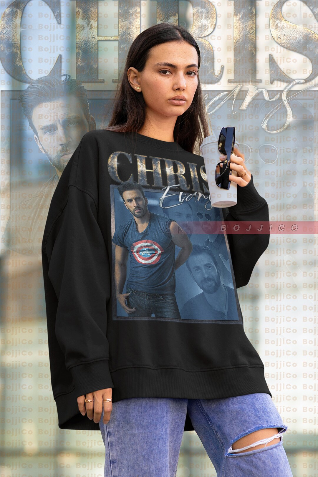 Casual Chris Evans Inspired Sweatshirt - Roger Stev3 Vintage 90s Tee Shirt for Fans