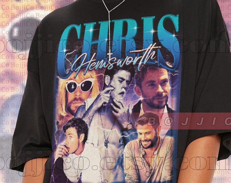 Chris Hemsworth Gift for Fans, Retro Tee, Vintage Shirt, Hemsworth Fan Tshirt - Image 2