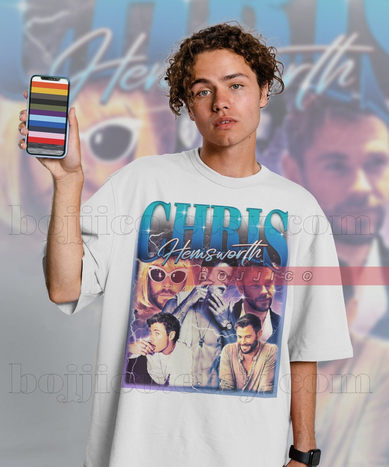 Chris Hemsworth Gift for Fans, Retro Tee, Vintage Shirt, Hemsworth Fan Tshirt - Image 3