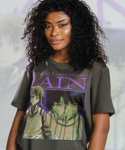 Classic Lain Iwakura Tshirt - Anime Homage Shirt