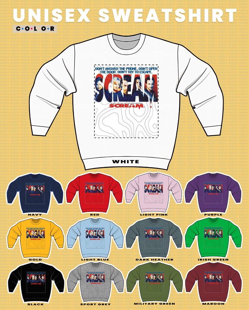 Classic Movie Scream Sweatshirt, Retro Unisex Stu Macher Shirt, Homage Fan Gift - Image 3