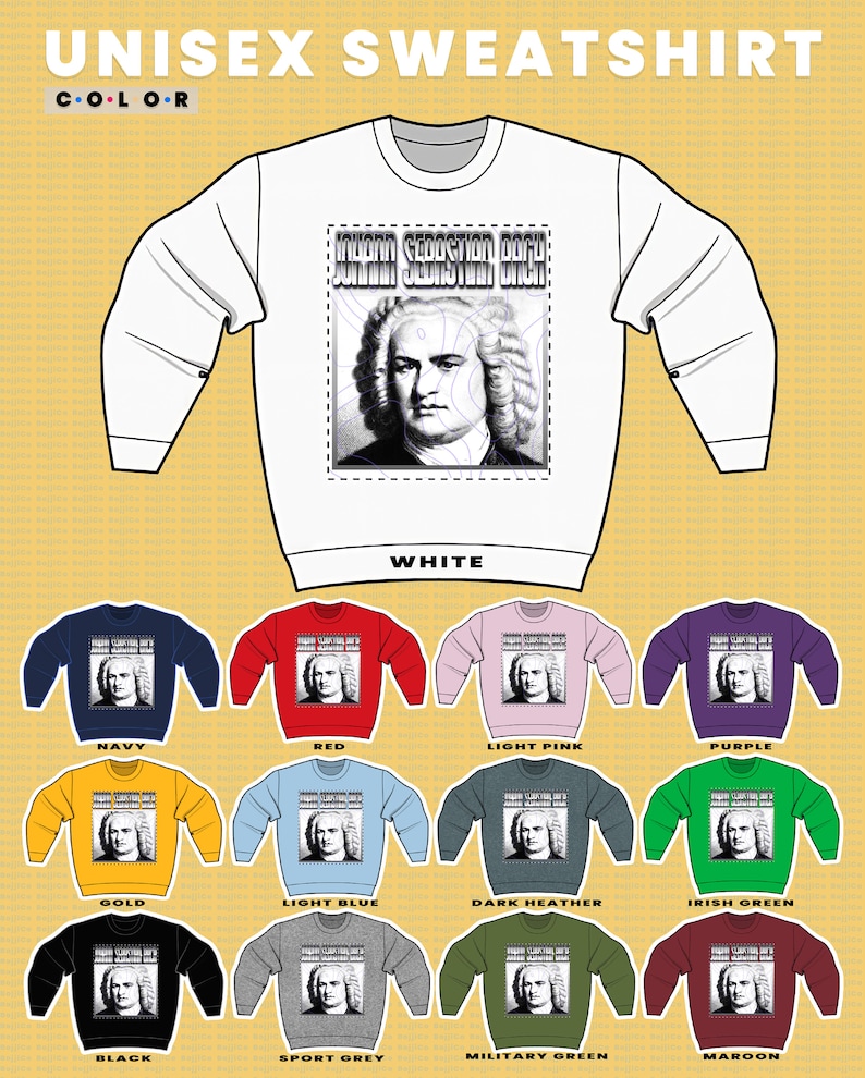 Classical Music Artist Sweater - Unisex J.S Bach Homage Sweatshirt for Fans - Image 3