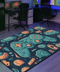 Custom Game Room Area Rug for Boys - Shufflezone Game Carpet M54
