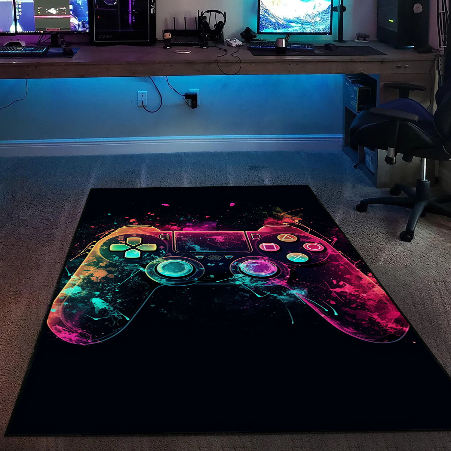 Custom Game Room Carpet for Teen Boys with Personalized Area Rug
