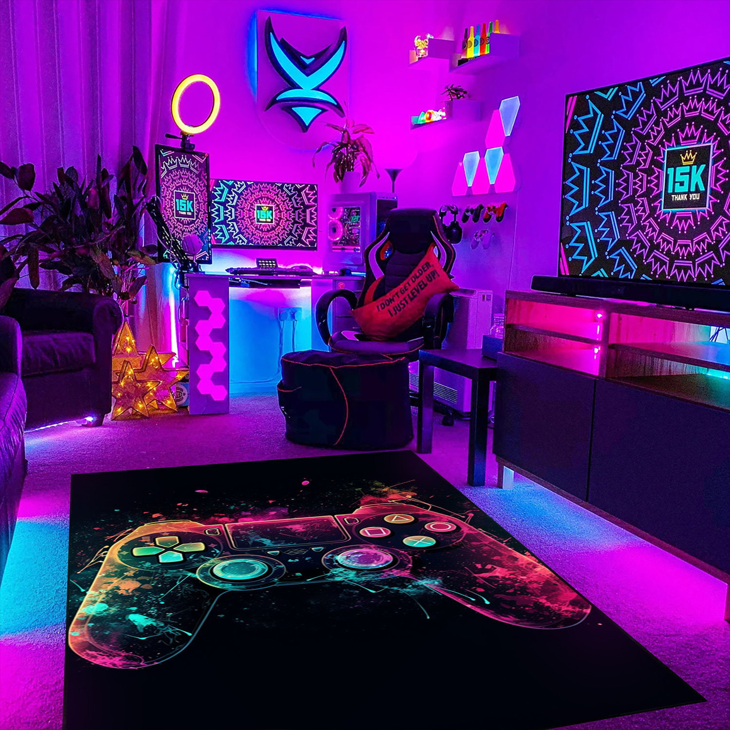 Custom Game Room Carpet for Teen Boys with Personalized Area Rug - Image 3