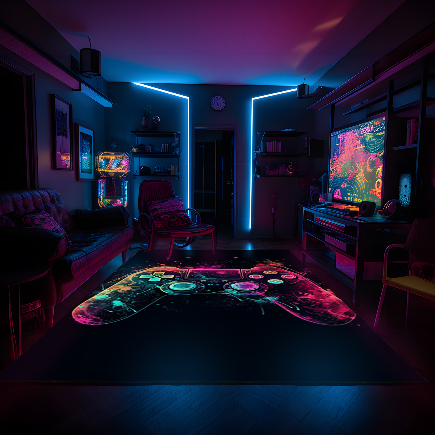 Custom Game Room Carpet for Teen Boys with Personalized Area Rug - Image 4