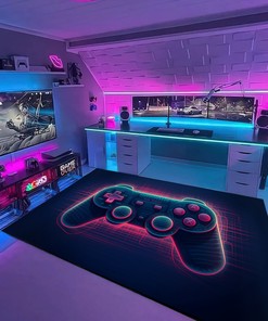 Custom Game Room Rug for Boys - Game Controller Rug for Bedroom T01