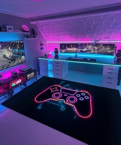 Custom Game Room Themed Area Rug for Boys - Shufflezone Gaming Carpet