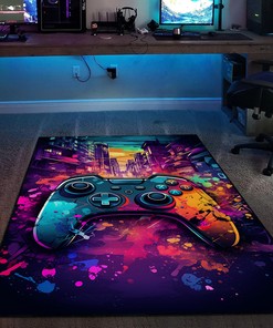 Custom Gamer Rug for Bedroom with Shufflezone Game Carpet for Home Decor