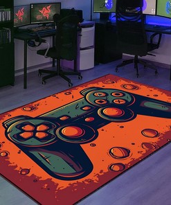 Custom Gaming Rug for Bedroom - Personalized Game Room Themed Area Rug for Boys