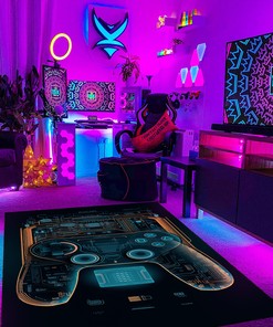 Custom Gaming Rug for Boys Room - Personalized Area Rugs for Game Room or Bedroom - Controller Design G94