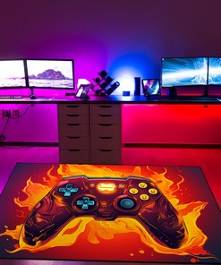 Customizable Area Rug for Young Gamers with Game Controller Design