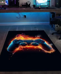 Customizable Game Room Themed Area Rug for Boys with Full Size Design