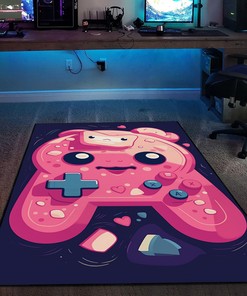 Customizable Game Room Themed Carpet with Shufflezone Game Controller Design for Teen Boys