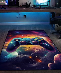 Customizable Gaming Rug for Boys Room with Game Controller Design