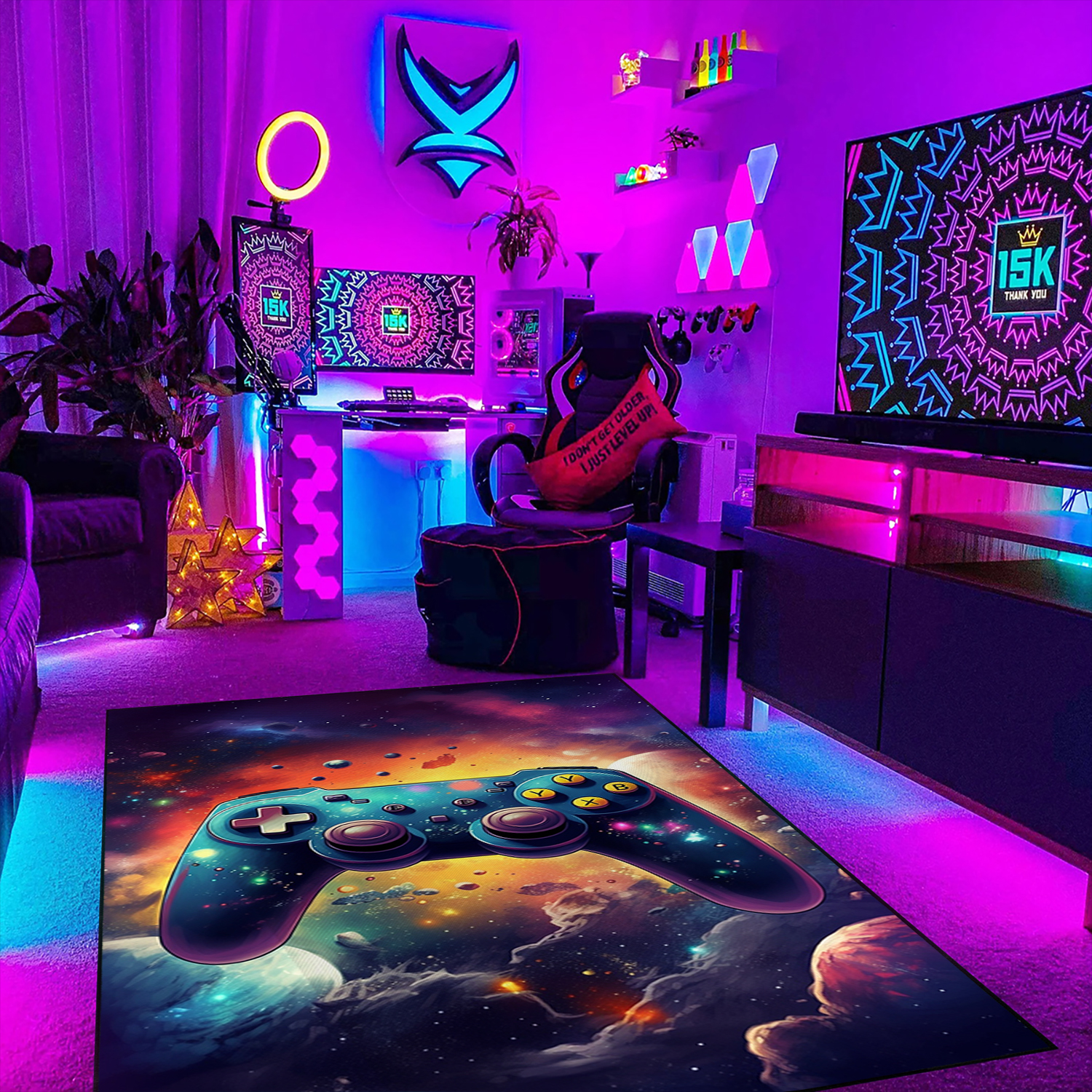 Customizable Gaming Rug for Boys Room with Game Controller Design - Image 3