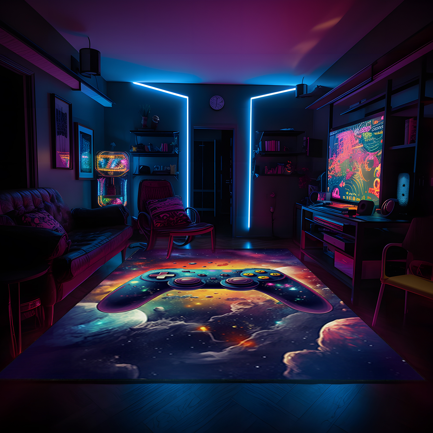 Customizable Gaming Rug for Boys Room with Game Controller Design - Image 4