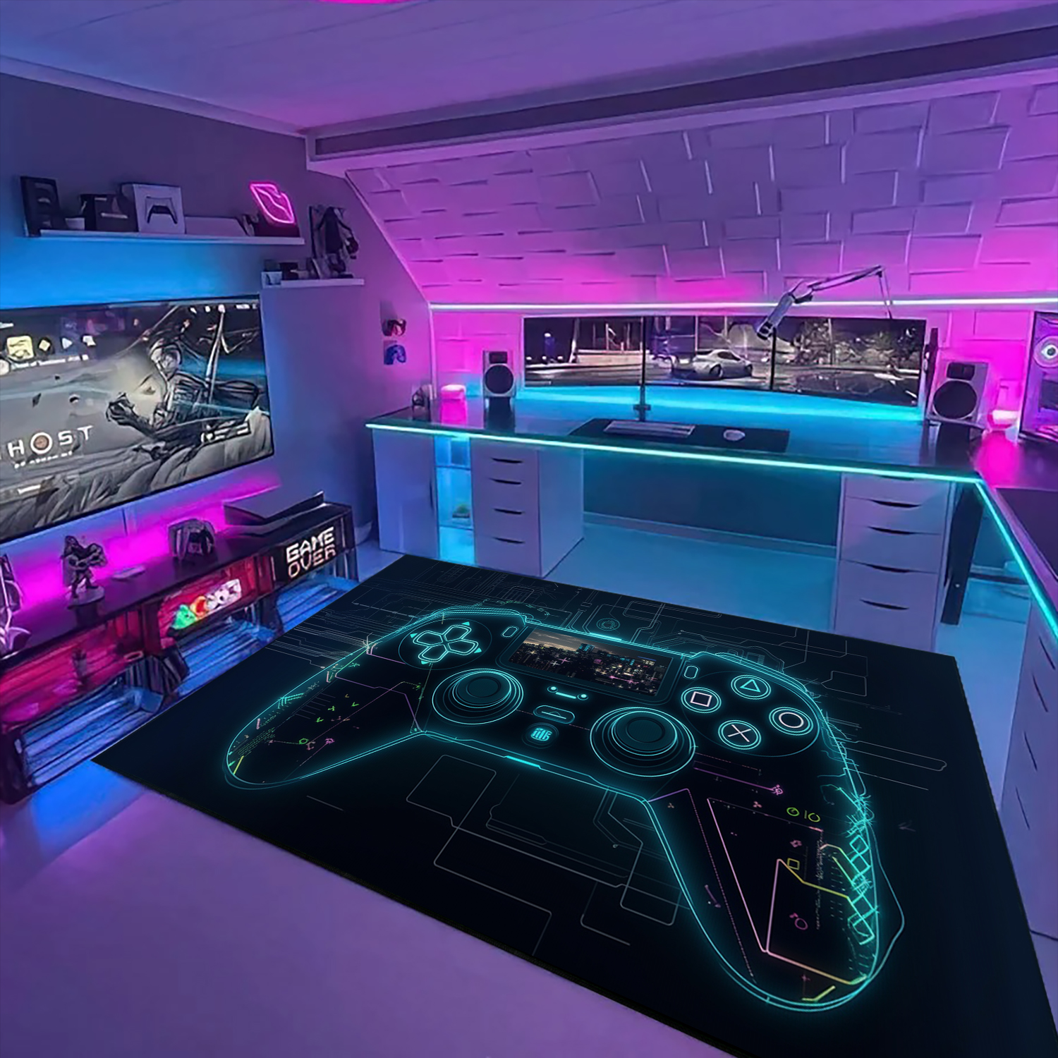 Customize Your Game Room Themed Area Rugs - Gamer Rug for Bedroom - Suitable for Home Decoration - Image 3