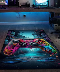 Customized Game Room Area Rug for Boys with Shufflezone Game Carpet