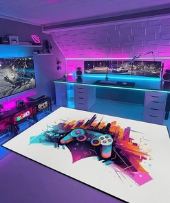 Customized Game Room Carpet for Kids - Game Controller Area Rug M67