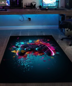 Customized Gamer Rug for Bedroom with Full Size Gaming Design