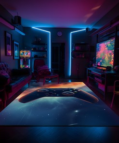 Customized Gaming Room Carpet for Boys' Bedrooms - Personalized Game Controller Area Rug for Living Room and Bedroom Décor