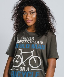 Cycling Grandpa Tshirt, Never Underestimate Old Man On a Bike Shirt, Cyclist Father's Day Gift, Men Cycling Tee, Cycling Dad Shirt