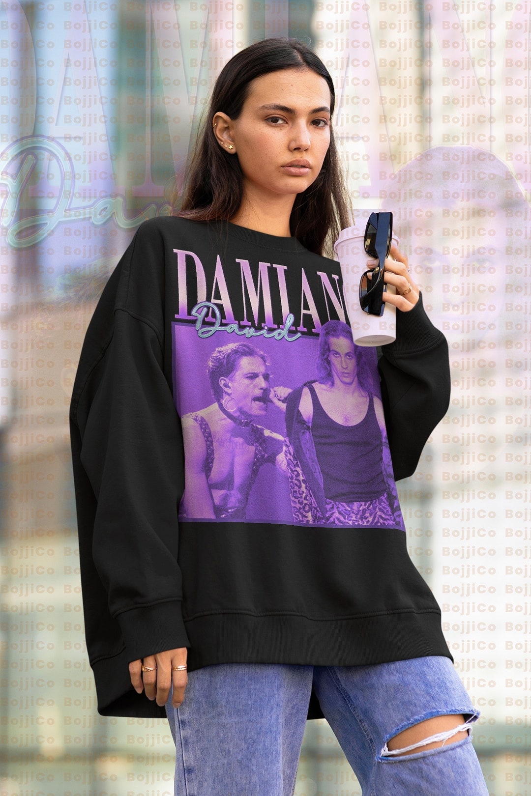 Damiano David Fan Made Sweater - 90s Vintage Sweatshirt for Fans of Maneskin