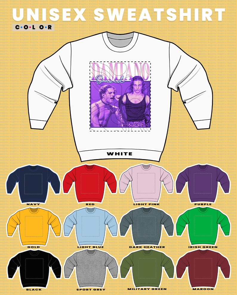 Damiano David Fan Made Sweater - 90s Vintage Sweatshirt for Fans of Maneskin - Image 3