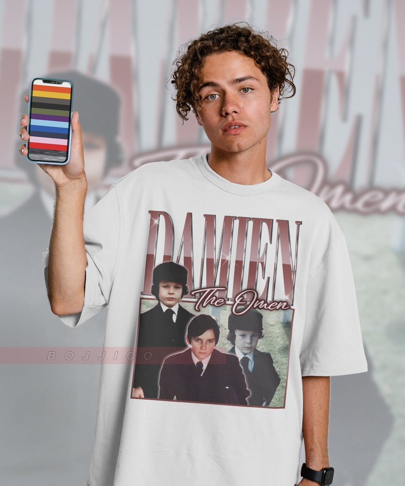 Damien The Omen Vintage Tee, Jonathan Scott-Taylor Retro Homage Horror Shirt for Fans - Image 3