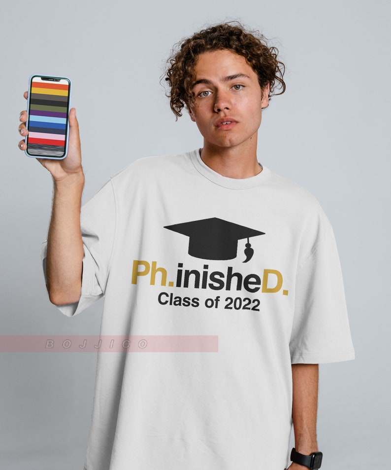 Dissertation Gift, PHD 2021 Unisex Shirt, Ph.inishe.d P.h.d Finished Pun - Image 3