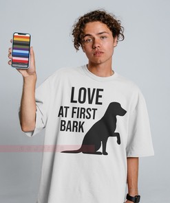 Dog Mom Gift Tee - Love At First Bark UNISEX Sweatshirt for Fans