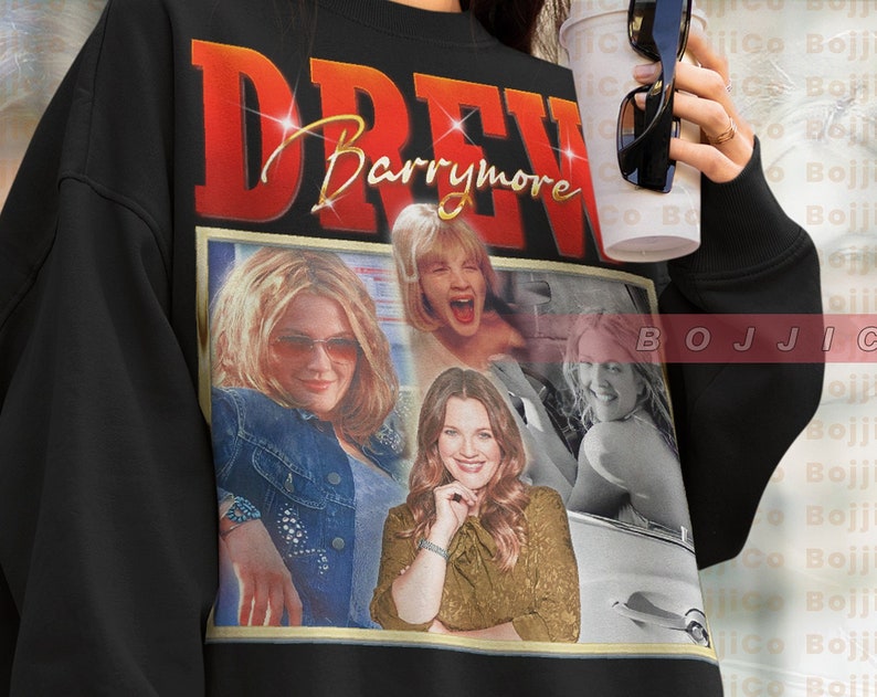 Drew Barrymore Homage Sweatshirt, Retro 90s Tee Shirt Gift for Fans - Image 2