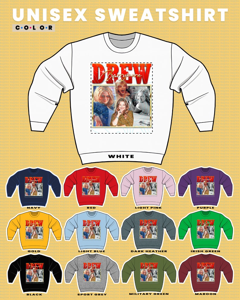 Drew Barrymore Homage Sweatshirt, Retro 90s Tee Shirt Gift for Fans - Image 3
