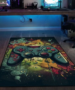 Elevate Your Gaming Experience with Customizable Shufflezone Game Controller Rug for Teen Boys' Bedroom